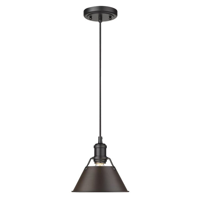Golden 3306-S BLK-RBZ One Light Mini Pendant, Matte Black