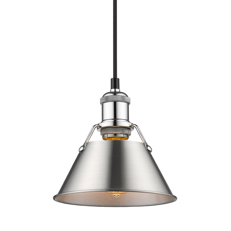 Golden 3306-S CH-PW One Light Mini Pendant, Chrome