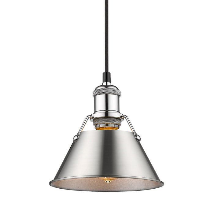 Golden 3306-S CH-PW One Light Mini Pendant, Chrome