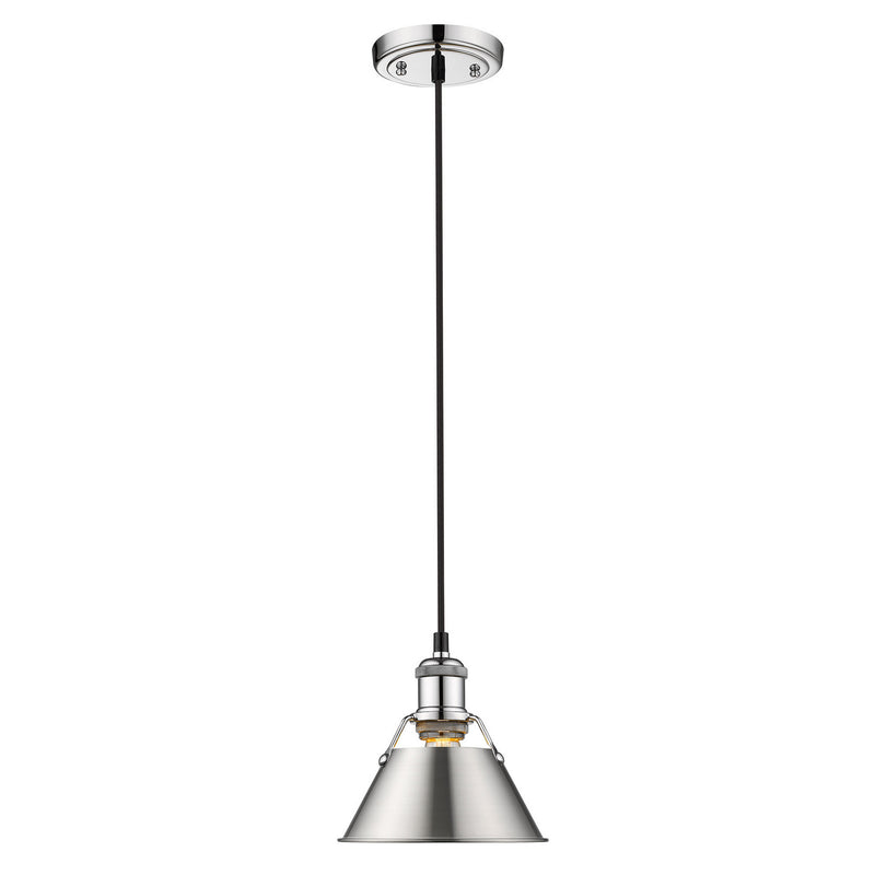 Golden 3306-S CH-PW One Light Mini Pendant, Chrome