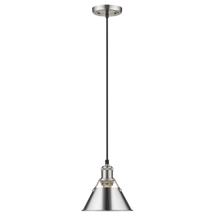 Golden 3306-S PW-CH One Light Mini Pendant, Pewter
