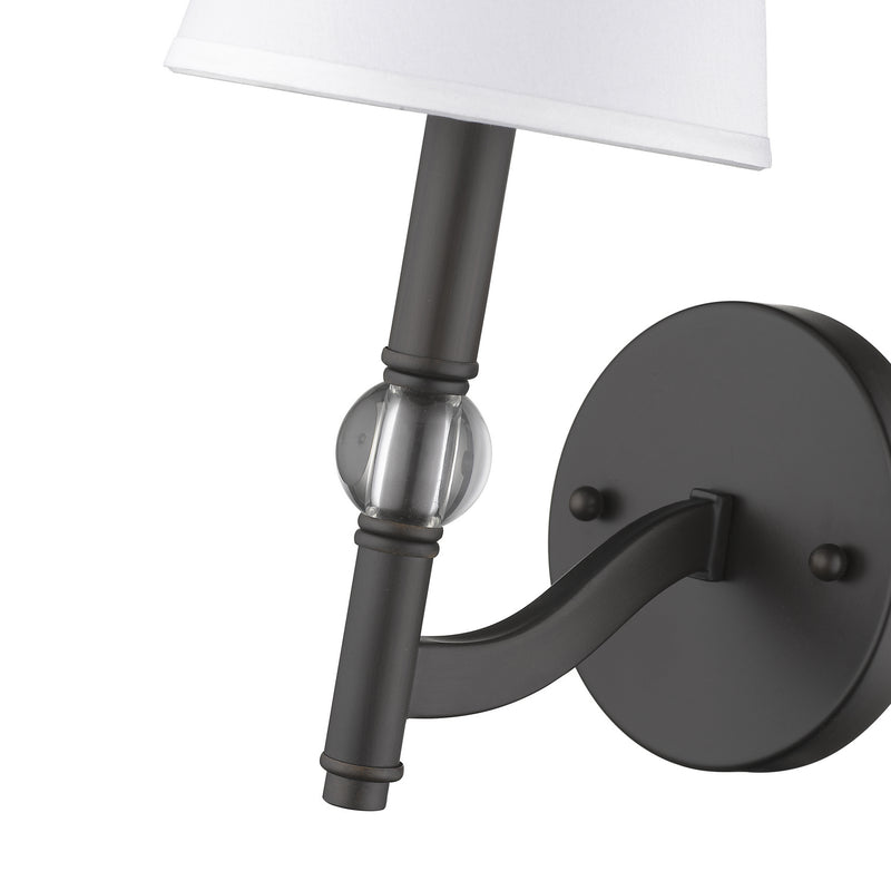 Golden 3500-1W RBZ-CWH One Light Wall Sconce, Rubbed Bronze