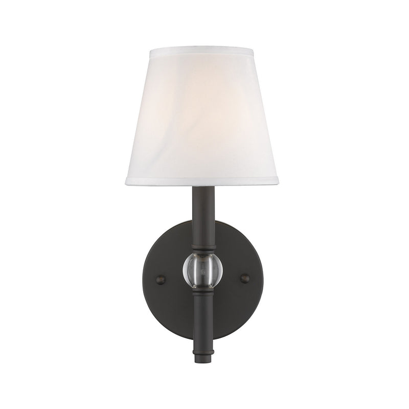 Golden 3500-1W RBZ-CWH One Light Wall Sconce, Rubbed Bronze