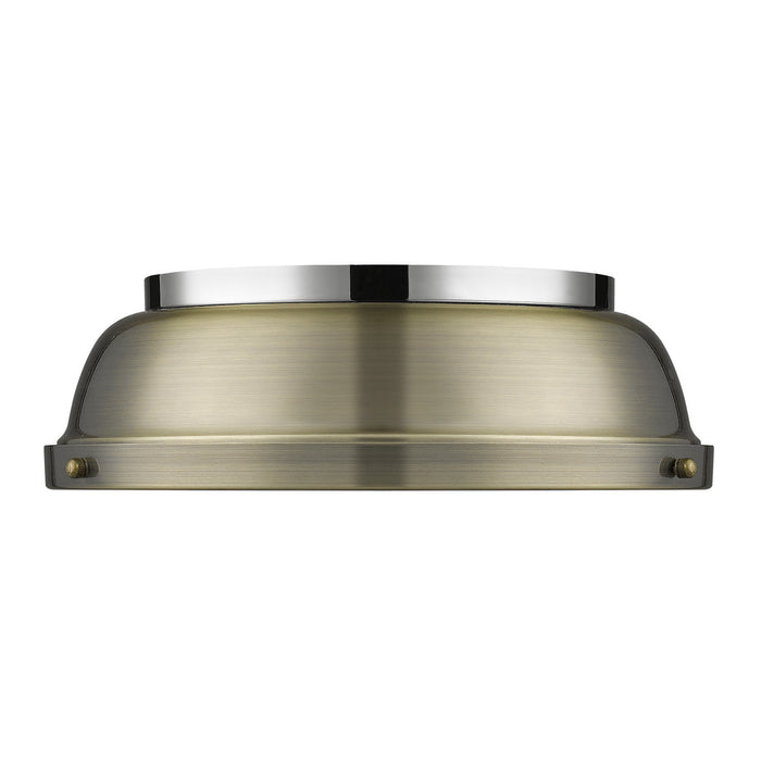 Golden 3602-14 CH-CH Two Light Flush Mount, Chrome