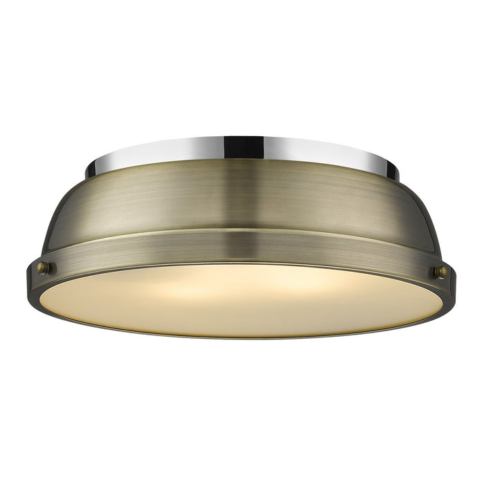 Golden 3602-14 CH-CH Two Light Flush Mount, Chrome