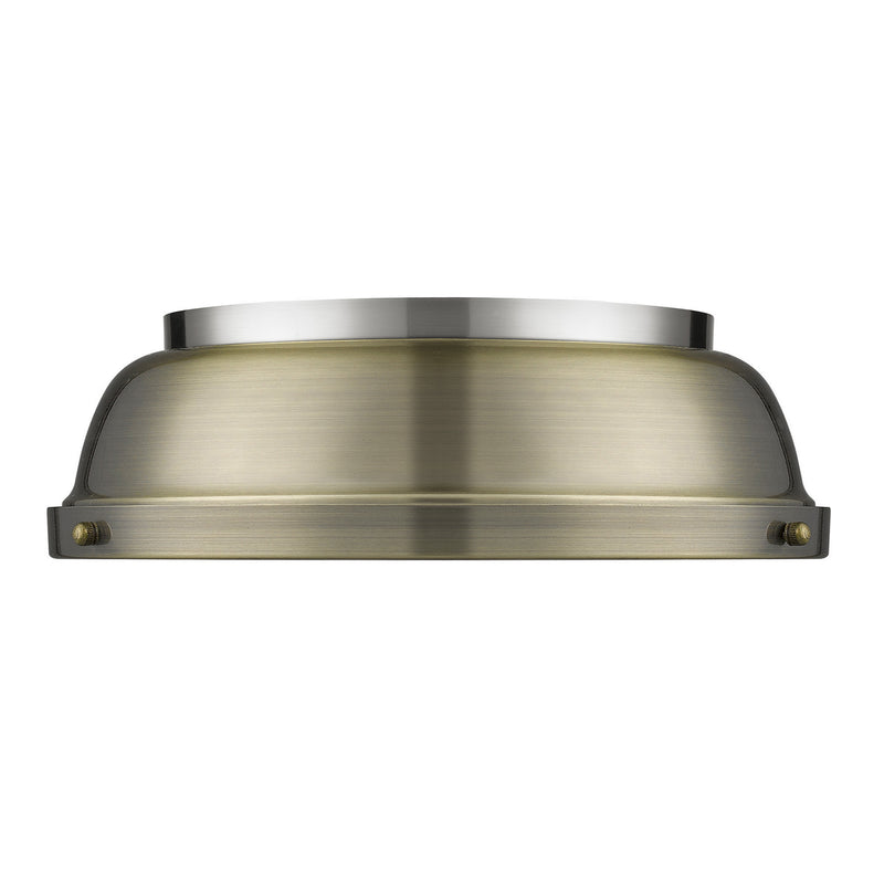 Golden 3602-14 PW-AB Two Light Flush Mount, Pewter
