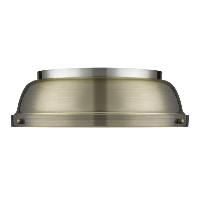 Golden 3602-14 PW-AB Two Light Flush Mount, Pewter