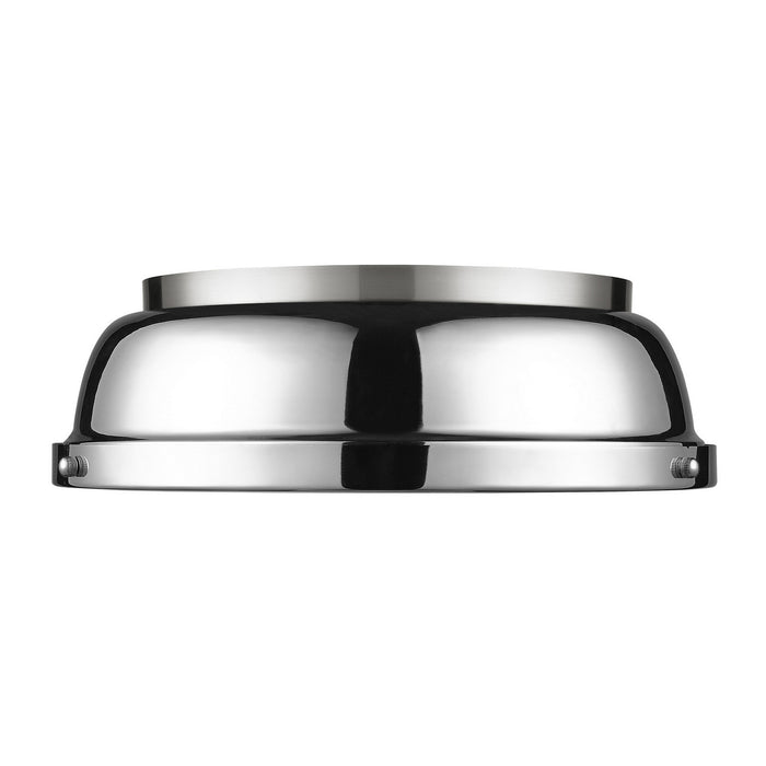 Golden 3602-14 PW-CH Two Light Flush Mount, Pewter