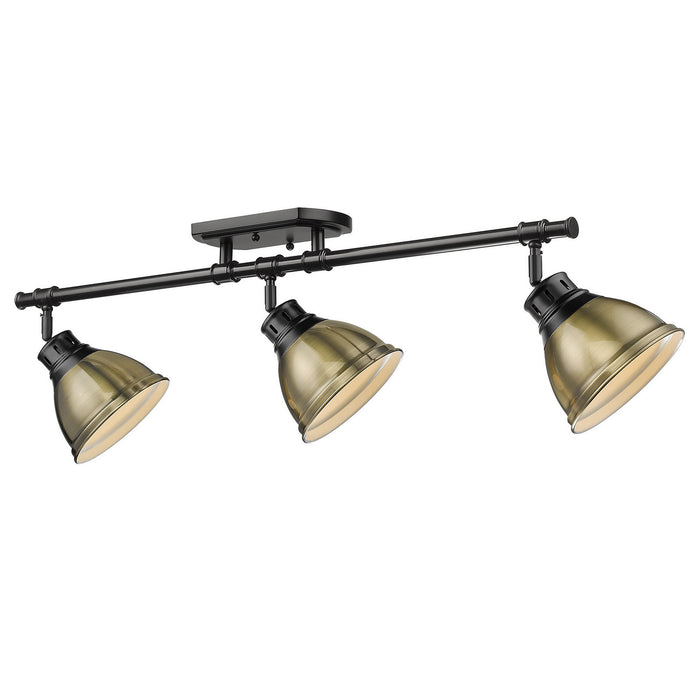 Golden 3602-3SF BLK-AB Three Light Semi-Flush Mount, Matte Black