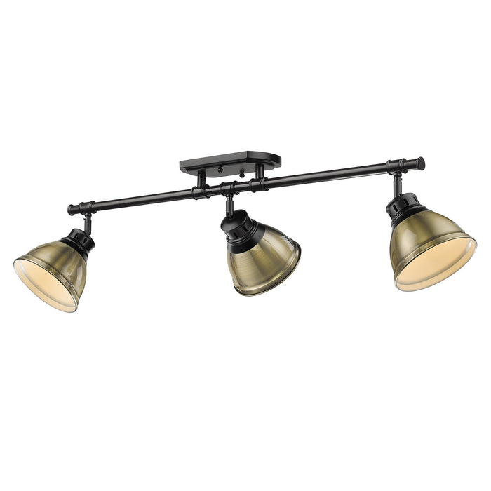 Golden 3602-3SF BLK-BLK Three Light Semi-Flush Mount, Matte Black