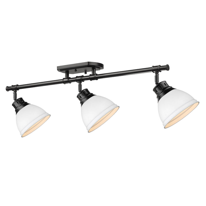 Golden 3602-3SF BLK-WHT Three Light Semi-Flush Mount, Matte Black