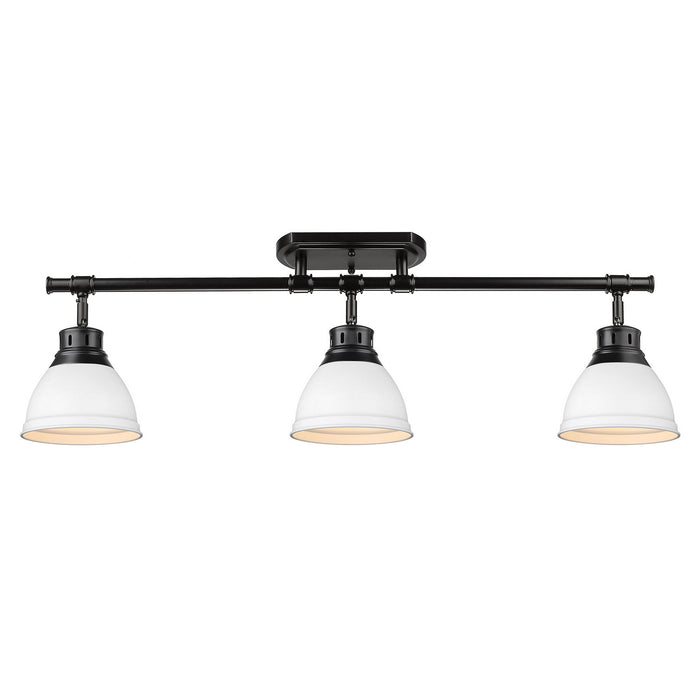 Golden 3602-3SF BLK-WHT Three Light Semi-Flush Mount, Matte Black