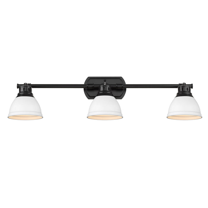 Golden 3602-3SF BLK-WHT Three Light Semi-Flush Mount, Matte Black