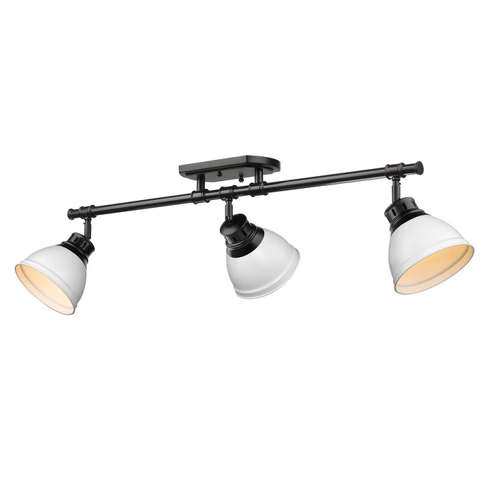 Golden 3602-3SF BLK-WHT Three Light Semi-Flush Mount, Matte Black