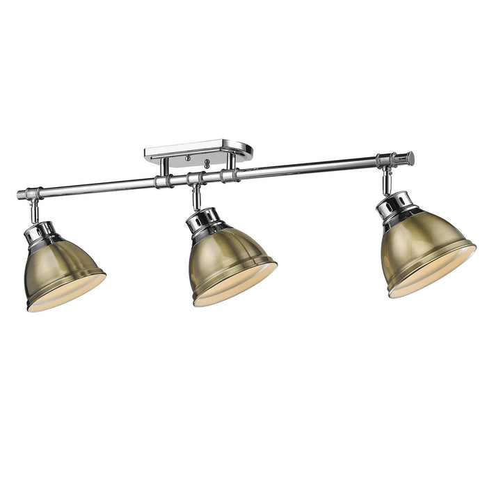 Golden 3602-3SF CH-AB Three Light Semi-Flush Mount, Chrome