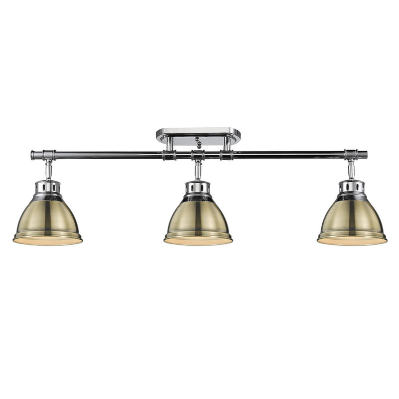 Golden 3602-3SF CH-CH Three Light Semi-Flush Mount, Chrome