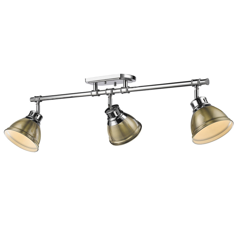 Golden 3602-3SF CH-AB Three Light Semi-Flush Mount, Chrome
