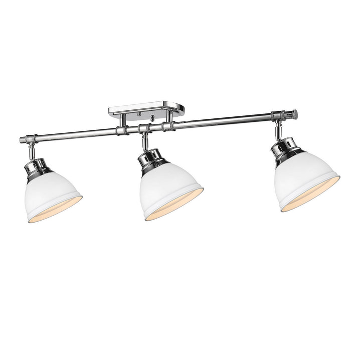 Golden 3602-3SF CH-WHT Three Light Semi-Flush Mount, Chrome