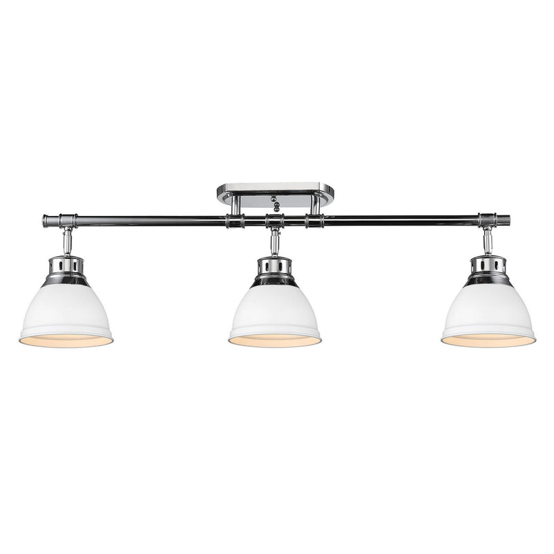 Golden 3602-3SF CH-WHT Three Light Semi-Flush Mount, Chrome
