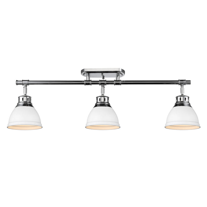 Golden 3602-3SF CH-WHT Three Light Semi-Flush Mount, Chrome