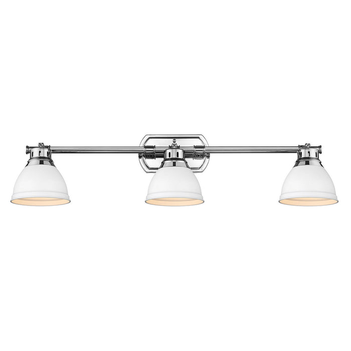 Golden 3602-3SF CH-WHT Three Light Semi-Flush Mount, Chrome