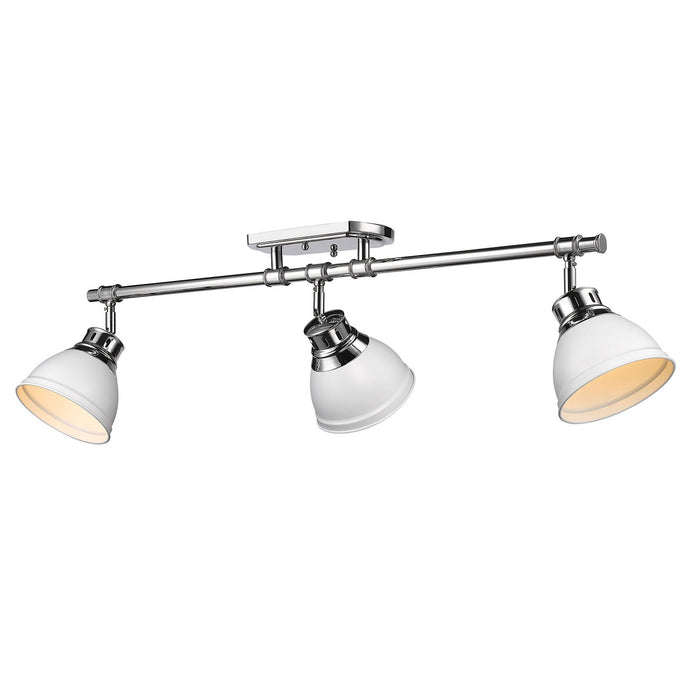 Golden 3602-3SF CH-WHT Three Light Semi-Flush Mount, Chrome