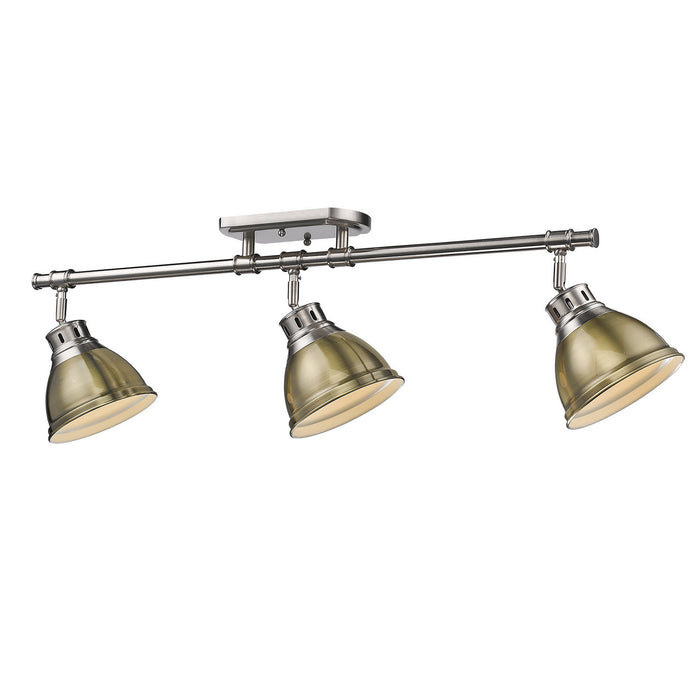 Golden 3602-3SF PW-AB Three Light Semi-Flush Mount, Pewter