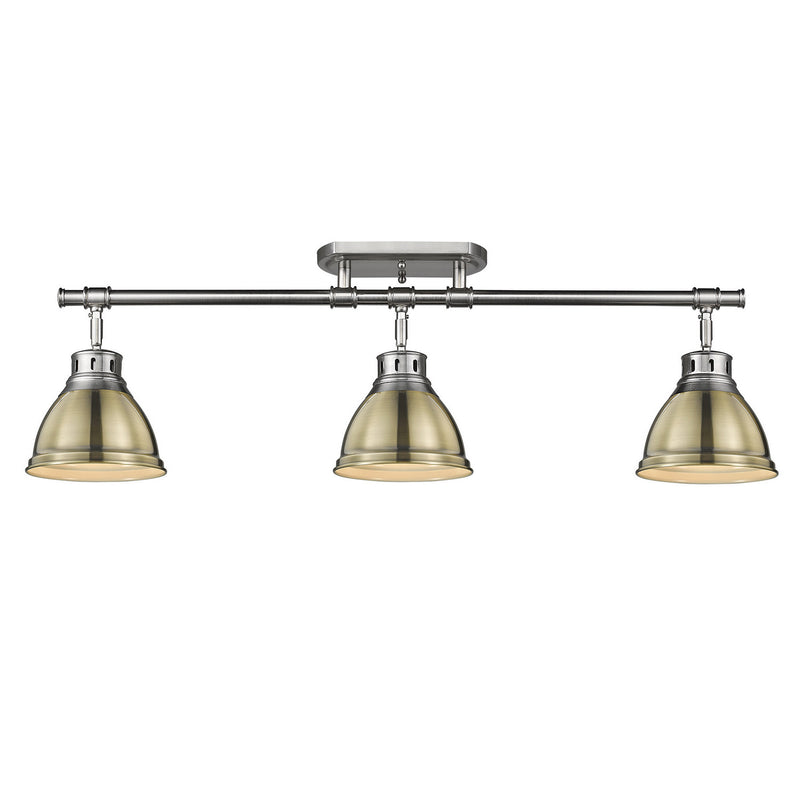 Golden 3602-3SF PW-AB Three Light Semi-Flush Mount, Pewter