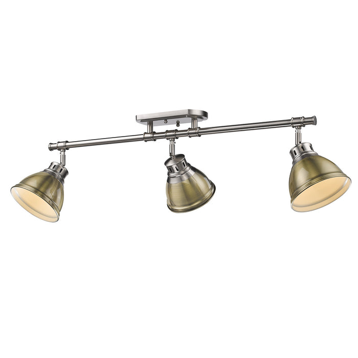 Golden 3602-3SF PW-AB Three Light Semi-Flush Mount, Pewter
