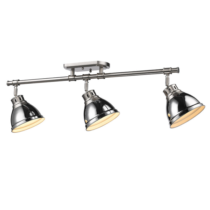 Golden 3602-3SF PW-CH Three Light Semi-Flush Mount, Pewter