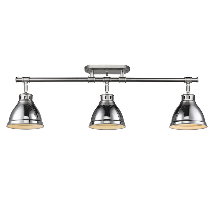 Golden 3602-3SF PW-CH Three Light Semi-Flush Mount, Pewter