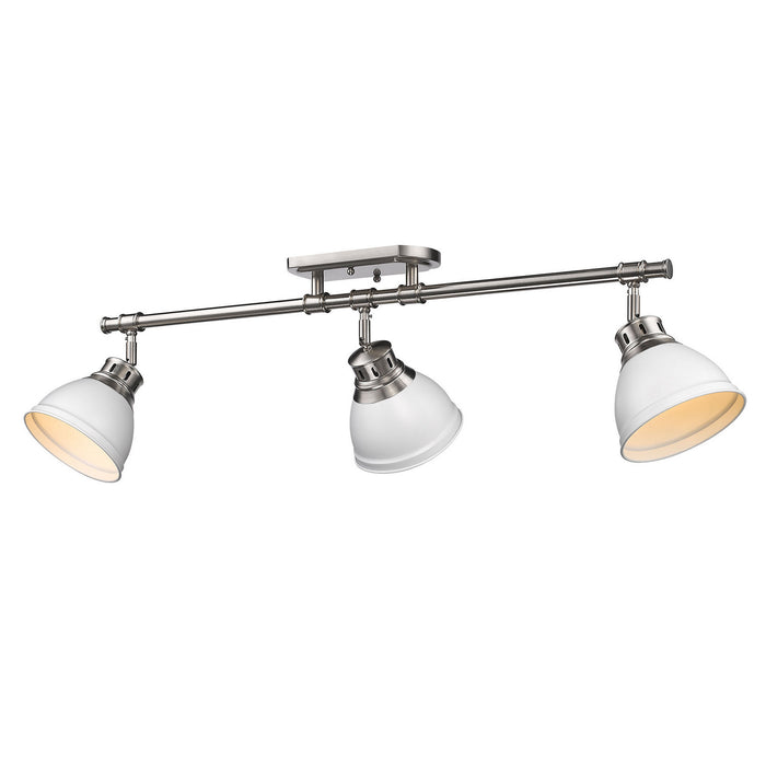 Golden 3602-3SF PW-WHT Three Light Semi-Flush Mount, Pewter