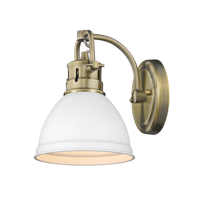 Golden 3602-BA1 AB-WHT One Light Bath Vanity, Aged Brass