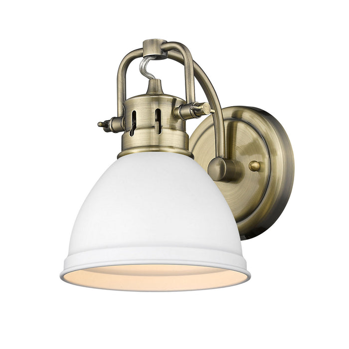 Golden 3602-BA1 AB-WHT One Light Bath Vanity, Aged Brass