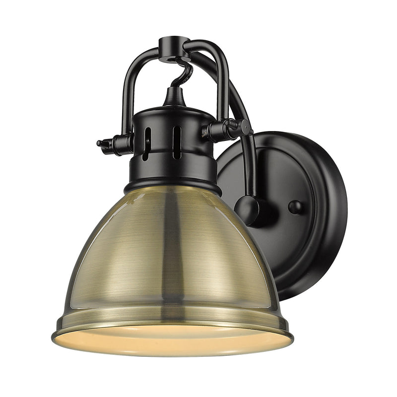 Golden 3602-BA1 BLK-BLK One Light Bath Vanity, Matte Black