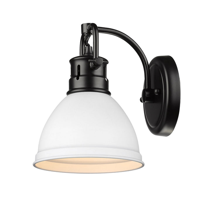 Golden 3602-BA1 BLK-WHT One Light Bath Vanity, Matte Black