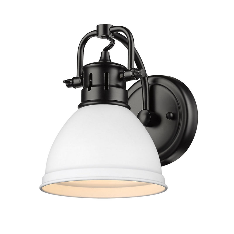Golden 3602-BA1 BLK-WHT One Light Bath Vanity, Matte Black