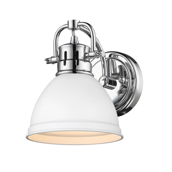 Golden 3602-BA1 CH-WHT One Light Bath Vanity, Chrome