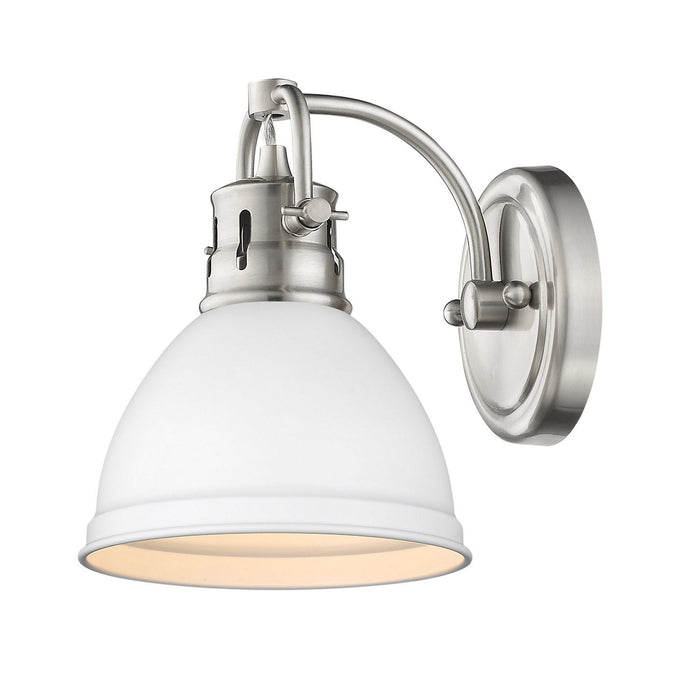 Golden 3602-BA1 PW-WHT One Light Bath Vanity, Pewter