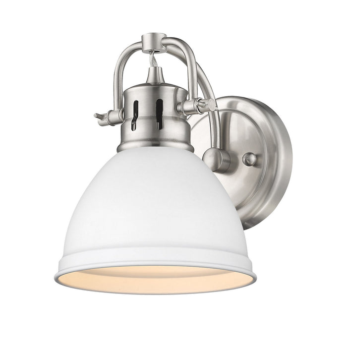 Golden 3602-BA1 PW-WHT One Light Bath Vanity, Pewter