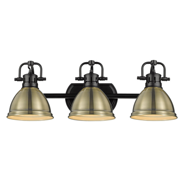 Golden 3602-BA3 BLK-AB Three Light Bath Vanity, Matte Black