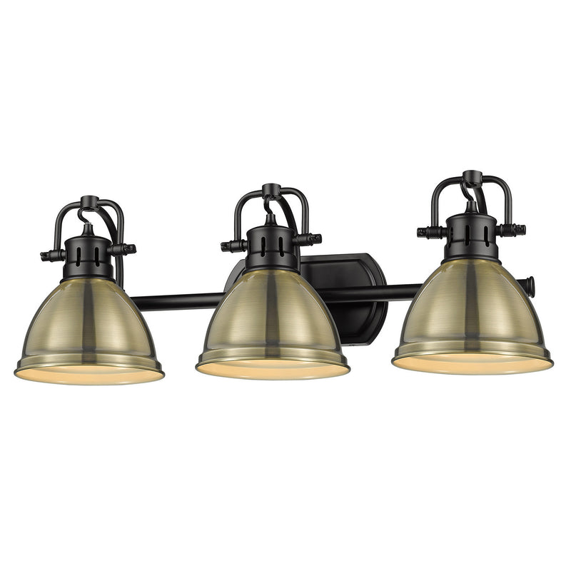Golden 3602-BA3 BLK-BLK Three Light Bath Vanity, Matte Black