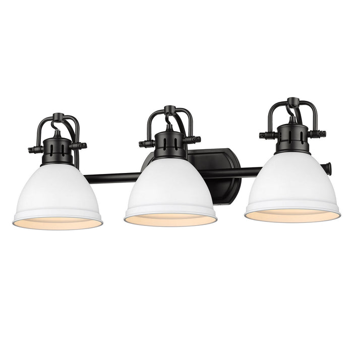 Golden 3602-BA3 BLK-WHT Three Light Bath Vanity, Matte Black