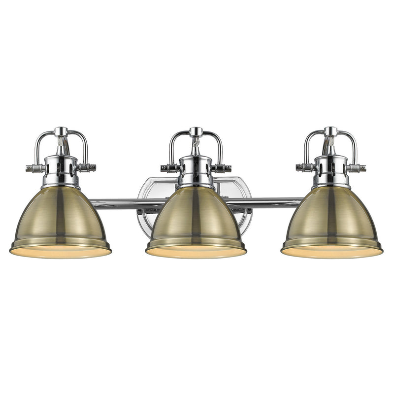 Golden 3602-BA3 CH-AB Three Light Bath Vanity, Chrome
