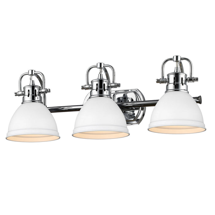 Golden 3602-BA3 CH-WHT Three Light Bath Vanity, Chrome