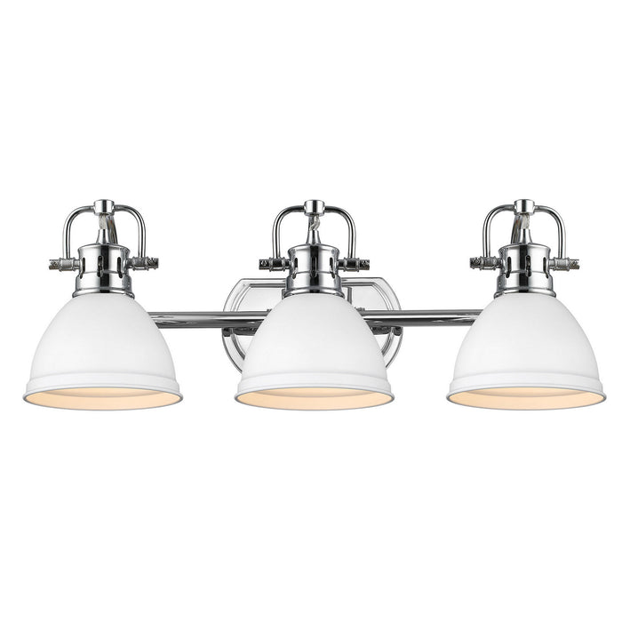 Golden 3602-BA3 CH-WHT Three Light Bath Vanity, Chrome