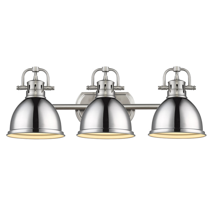 Golden 3602-BA3 PW-CH Three Light Vanity, Pewter