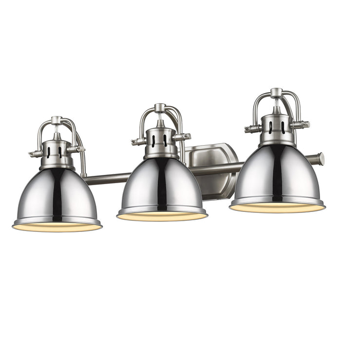 Golden 3602-BA3 PW-CH Three Light Vanity, Pewter
