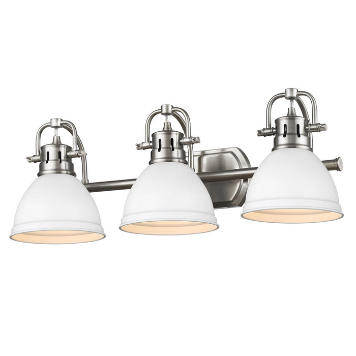 Golden 3602-BA3 PW-WHT Three Light Bath Vanity, Pewter