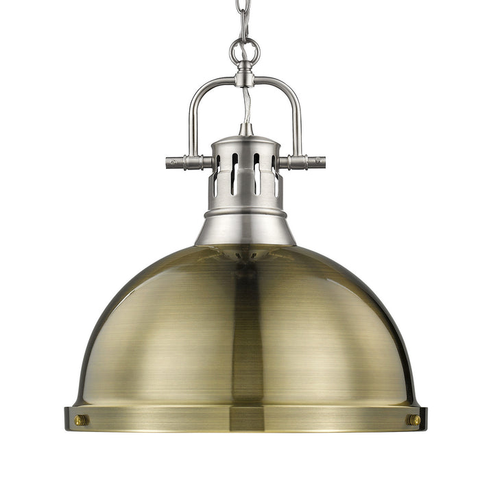 Golden 3602-L PW-AB One Light Pendant, Pewter